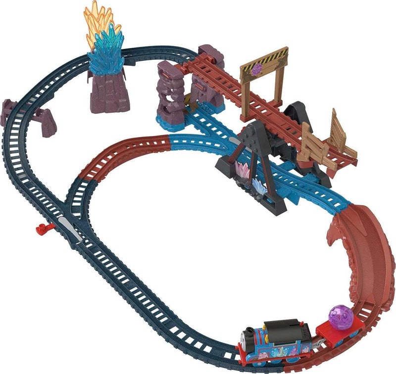 THOMAS & FRIENDS مجموعة مغامرات كهوف الكريستال من توماس وأصدقائه مع قطار توماس الكهربائي و8 أقدام من المسار - Image 1